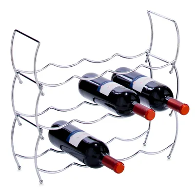 Produktbild von Zeller Weinregal, 3er-Set, Metall verchromt 42x14x14