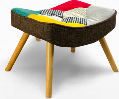 Produktbild von Patchwork Hocker Fußhocker in modernem Design Solum