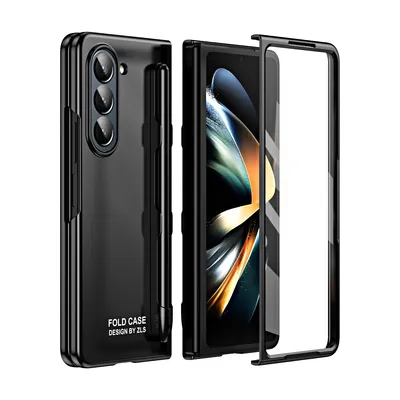 Produktbild von Für Samsung Galaxy Z Fold5 5G Schutzhülle und Stift und Stifthalterung Schwarz