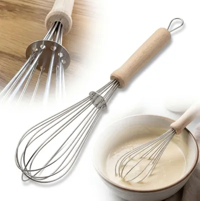 Immagine prodotto di Frusta Frullino Per Uova Tradizionale In Legno Acciaio Inox