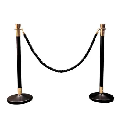 Produktbild von VIP Absperrpfosten Schwarz Gold - Absperrpfosten klein - Absperrpfosten mit Band - Absperrpfosten klein - Professionelle Absperrpfosten
