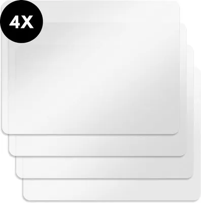 Obrázok produktu pre Ultiluxe Priesvitné Podložky - 4 kusy - Plastové podložky na stôl - Tepelne odolné podložky - Ochrana stola - 43 x 28 cm - Na jedálenský stôl