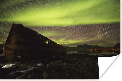 Produktbild von MuchoWow® Poster Nordlichter - Sterne - Island 60x40 cm - Schlafzimmerdekoration