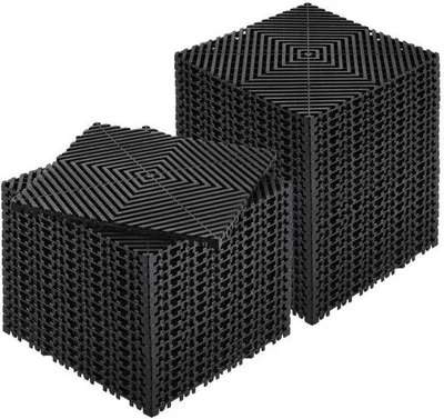 Obrázek produktu pro 40x Odvodňovací rohož do garáže - zámková dlažba 31x31cm černá - ideální pro vylepšení podlahy v garáži