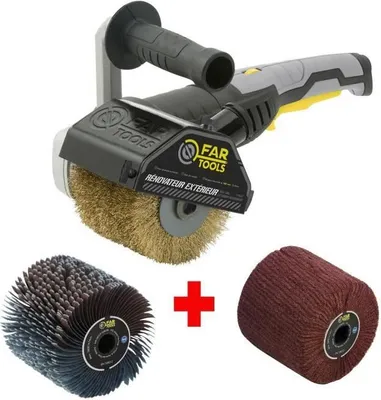 Produktbild von FARTOOLS Pack 615127: Renovátor REX120C + nylonové kefy a pásy - špeciálne na drevo, kov a kameň