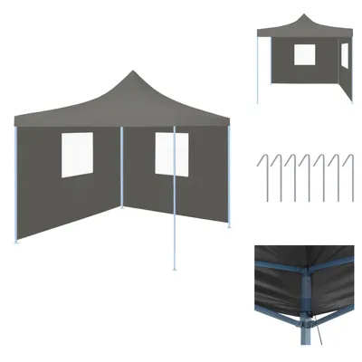 Produktbild von vidaXL Faltzelt Partyzelt Pop-Up mit 2 Seitenwänden 3 x 3 m Anthrazit -  Pavillons & Partyzelte