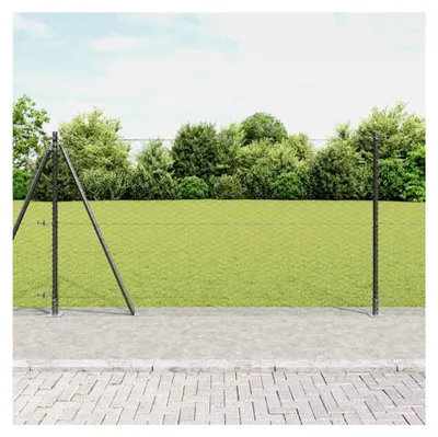 Produktbild von Zaunpfosten Grau 25 x 1,2 m (36 mm Netz) Stahl Gartenzaun für Hundezaun, Weidezaun, Gartenzaun & Hühnerzaun