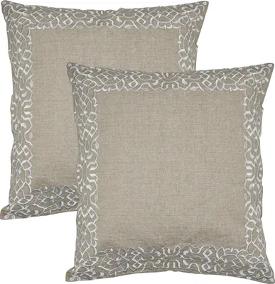 Productafbeelding van Marrakesch, set van 2 kussenhoezen, kussenmaat 40x40 cm | Zachte kussens van katoen, geborduurd, ideaal als woonaccessoire in de woonkamer, op fauteuil en bank | Decoratieve kussens "Frisia Weiss" die ook als stoelkussens in de eetkamer gebruikt kunnen worden