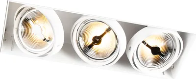 Produktbild von QAZQA - Design Einbauspot weiß AR111 - Oneon 111-3 Trimless I Wohnzimmer I Schlafzimmer - Stahl Rechteckig - LED geeignet G53