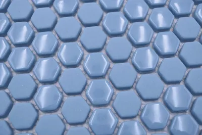 Produktbild von Handmuster Hexagon Enamel mix blau glänzend/matt Wand Fliesenspiegel Küche Dusche Bad MOS140-0401_m