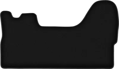 Produktbild von Wielganizator Velours-Autoteppiche vorne – passend für Iveco Daily IV (Lieferung, Bj. 2006-2014) –  schwarz, passgenau, mit Befestigungen set 2 Stk.