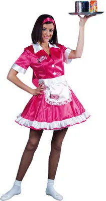 Produktbild von M210112-4-XS-A pink Damen 50er Jahre Rock n Roll Kellnerin Kostüm Gr.XS