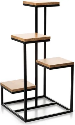 Image de Howhomely étagère de plantation 4 niveaux - escalier à plantes 79 cm h - bancs à fleurs en bois