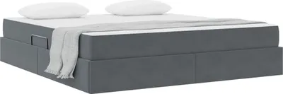 Produktbild von Cloris Designermöbel Aufbewahrungsbett mit Matratze Dunkelgrau 160 x 200cm Samt - 2026Neu788146 - Klassische BettenJugendbett Tagesbett