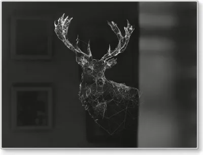 Produktbild von DEQORI Schneidebrett Glas 40x30 cm 'Digitalisierter Hirsch' Schneideplatte groß