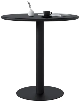 Zdjęcie produktu dla Stół barowy Jarla - stół okrągły z płyty MDF | Kolor: czarny | Wymiary: 70x70x73 cm