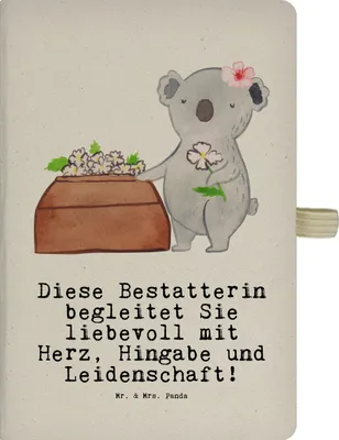 Produktbild von Mr. & Mrs. Panda Reisetagebuch Bestatterin Herz - Transparent - Geschenk, Journal, A5 Notizbuch, Skizzenbuch, Tagebuch