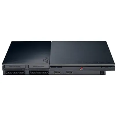 Produktbild von Sony PlayStation 2 Slim 9124856 Spielkonsole mit Gamepad - Schwarz - 294,90 MHz Prozessor - 147,40 MHz GPU - Fast Ethernet - USB