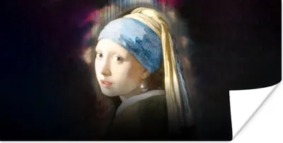 Produktbild von MuchoWow® Poster Das Mädchen mit dem Perlenohrring - Johannes Vermeer - Regenbogen 40x20 cm - Poster für die Wand - Poster Schlafzimmer