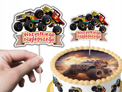 Produktbild von Tortenstecker Kuchendeko Geburtstag - MONSTER TRUCK AUTO