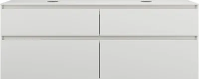 Produktbild von burgbad Lin20 Waschtischunterschrank inklusive Konsolenplatte, 2 Beckenausschnitte, 4 Auszüge, 1602x552x611mm, SGRC160F5375