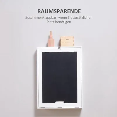 Immagine prodotto di Scrivania pieghevole con lavagna, scrivania pieghevole per computer, tavolo da pranzo, MDF, bianco 88,5 x 60 x 146,5 cm, tavolo da parete