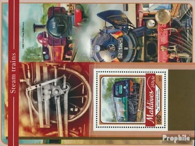 Produktbild von Briefmarken Malediven 2017 Mi Block 1033 (kompl. Ausg.) postfrisch Dampflokomotiven
