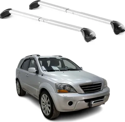 Immagine prodotto di Portapacchi per Kia Sorento JC 2002-2009 5 porte alluminio argento 2 pezzi ABE