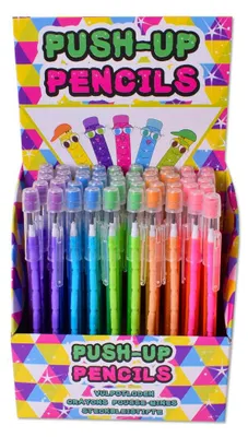 Produktbild von 50 Stück TE-Trend Bleistift Stift 8 Steckminen Radiergummi Kinder Geburtstag Kindergeburtstag Mitgebsel mehrfarbig sortiert