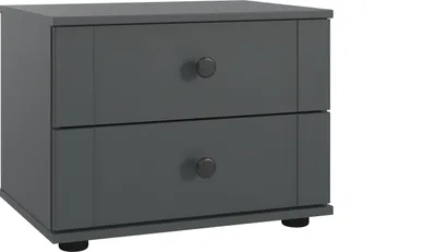 Produktbild von Nachtkommode >Chalet< 2 Schubladen, in Graphit - 52x40x38cm (BxHxT)