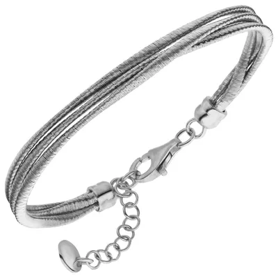 Produktbild von Armband 3-reihig aus 925 Silber mattiert 17-20cm Silberarmband Armkette