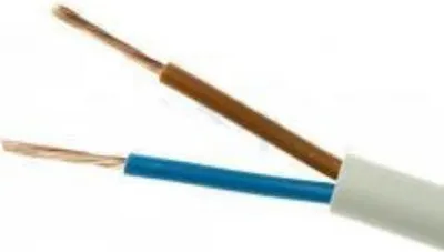 Produktbild von Schlauchleitung 25m flexibles Kabel 2 x 0,5 mm²  PVC-Leitung Flach weiß