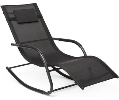 Produktbild von Garten-Schaukelstuhl mit Kopfstütze M1038020803, Tragkraft 160 kg, schwarz