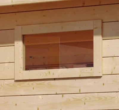 Produktbild von Karibu Fenster für Holz-Gartenhäuser naturbelassen 44 x 85 cm 38 mm Wandstärke