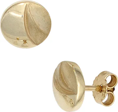Produktbild von JOBO Ohrstecker rund 333 Gold Gelbgold teilmattiert Ohrringe