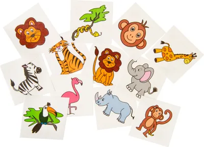 Produktbild von Safari wilde Tiere Kinder-Tattoos 36 Stück