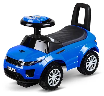 Obrázok produktu pre Lorelli Odrážadlo 2 v 1, detské auto, terénne prevedenie, s hudobnou funkciou, operadlo, vhodné od 12 mesiacov, modrej farby