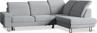 Produktbild von Masseno Ecksofa LERMA R-S mit Schlaffunktion L-Form, Sofa mit Bettkasten, Wohnzimmersofa, Couch, Soffa, Bettsofa, Couchgarnitur- Hellgrau, MONOLITH 84