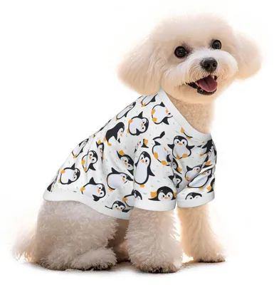 Productafbeelding van Ademend honden-T-shirt - Schattige pinguïnprint - Maat M