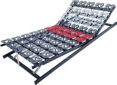 A slatted bed base with adjustable sections.