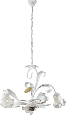 Image de Cesto Lustre Shabby En Fer Laqué Blanc 3 Lumières 104 D.59 Bl274-3-Bco
