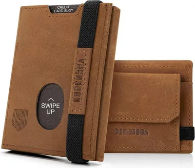 Produktbild von DODENSHA Airtag Mini Geldbörse RFID Schutz Portmonee Herren Braun Slim Wallet