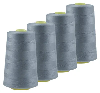 Produktbild von 4 x 4572m Qualitäts Overlock-Garn Overlock-Nähgarn  Farbe 701 - 740, Farbe:A728 pastellgrau