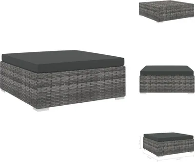 Obrázek produktu pro vidaXL Modulární podnožka 1 ks + polštáře poly ratan šedá - Zahradní sedací prvky