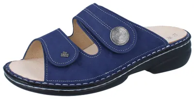Produktbild von FINN COMFORT Sansibar Damen Pantolette mittelblau Nubukleder - Größe: 42