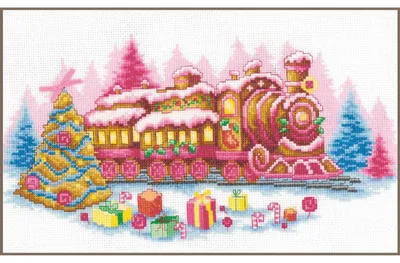 Produktbild von Vervaco Kreuzstich Stickpackung "Gingerbread Lokomotive", Zählmuster, 35x20cm
