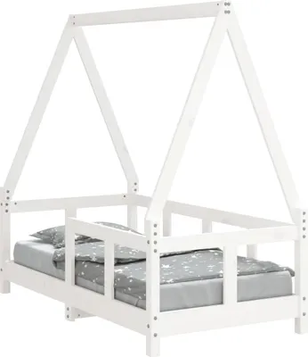 Obrázok produktu pre vidaXL Detská postieľka biela 70x140 cm Masívne borovicové drevo