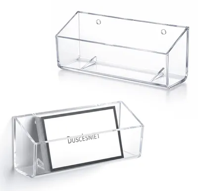 Produktbild von Set aus 2 transparenten Visitenkartenständern aus Acryl für den Schreibtisch