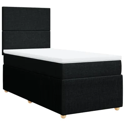 Produktbild von Boxspringbett mit Matratze Schwarz 100x200 cm Stoff