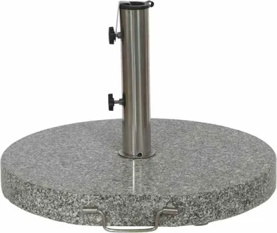 Produktbild von Schirmständer-Platte >Granit< in grau, Granit/Edelstahl - 55x6x55cm (BxHxT)